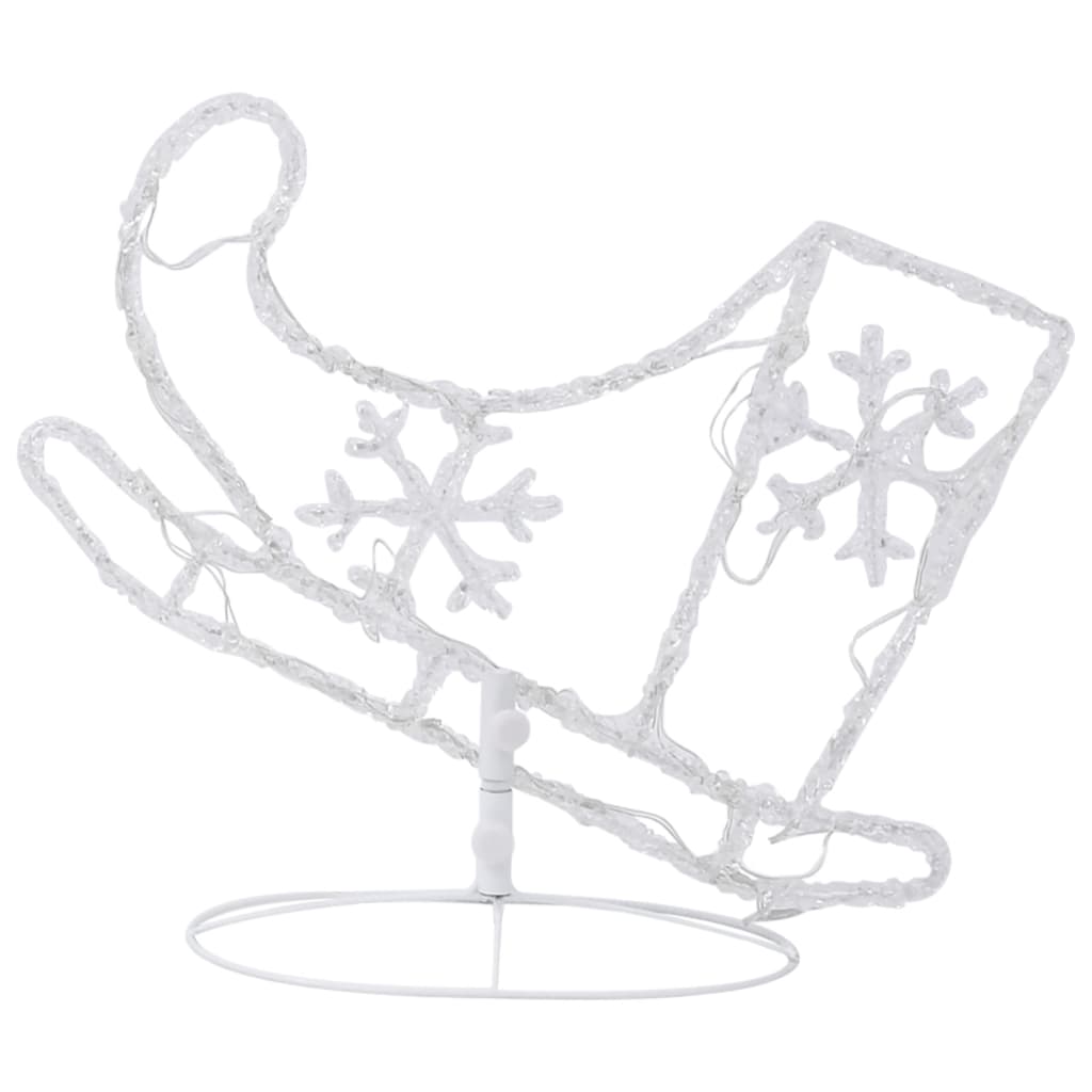 vidaXL Kalėdinė ekspozicija elniai ir rogės, šilta balta, 260x21x87cm