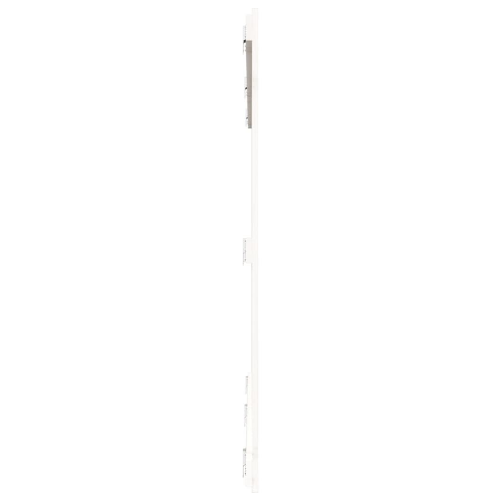 vidaXL Sieninis galvūgalis, baltas, 204x3x110cm, pušies masyvas