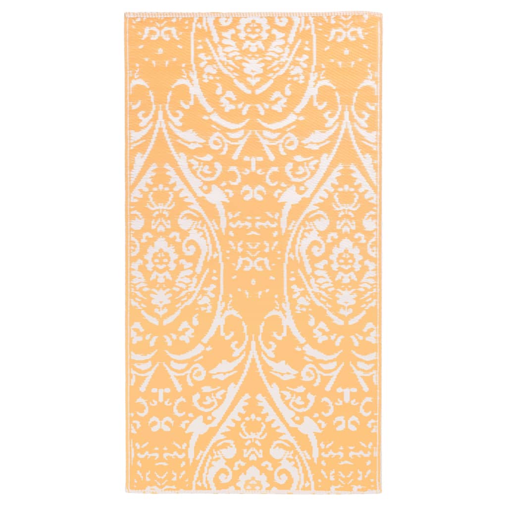 vidaXL Lauko kilimas, oranžinės ir baltos spalvos, 80x150cm, PP