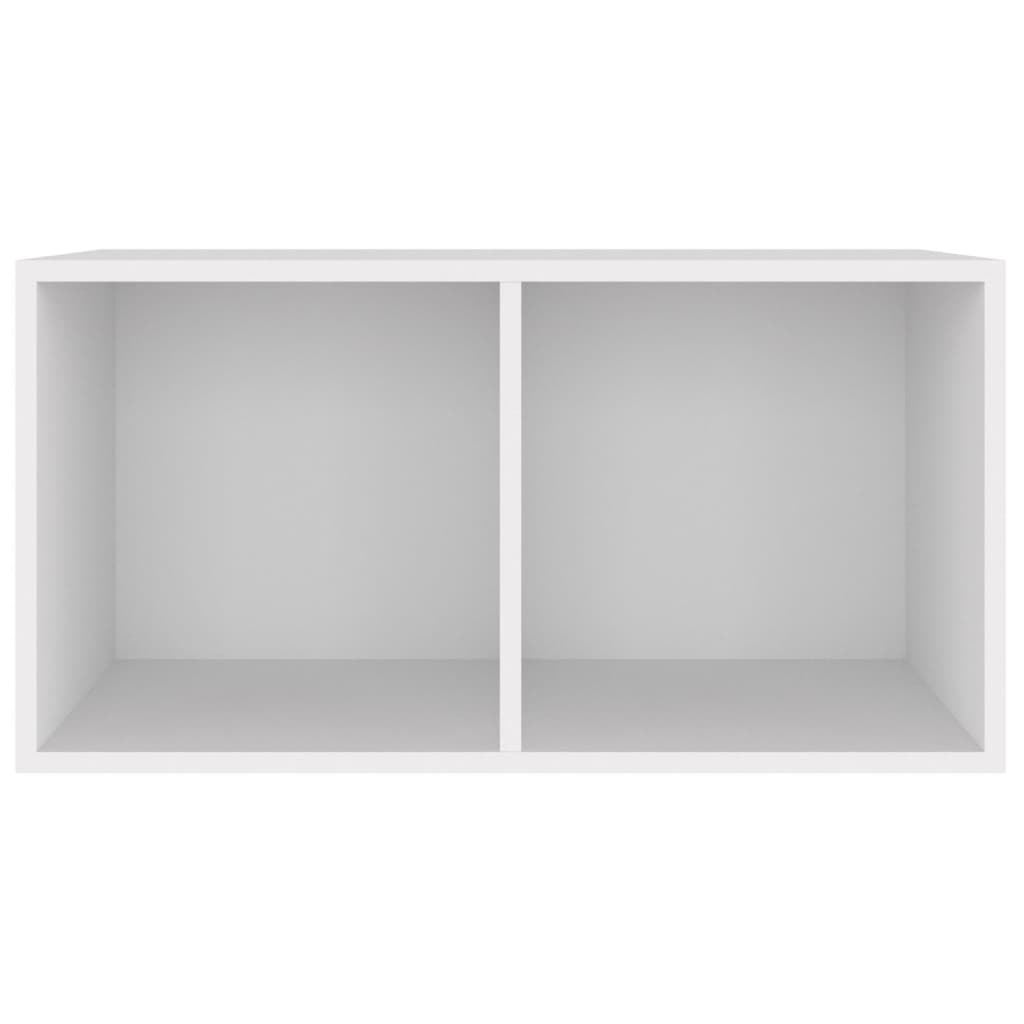 vidaXL Dėžė vinilinėms plokštelėms, balta, 71x34x36cm, mediena