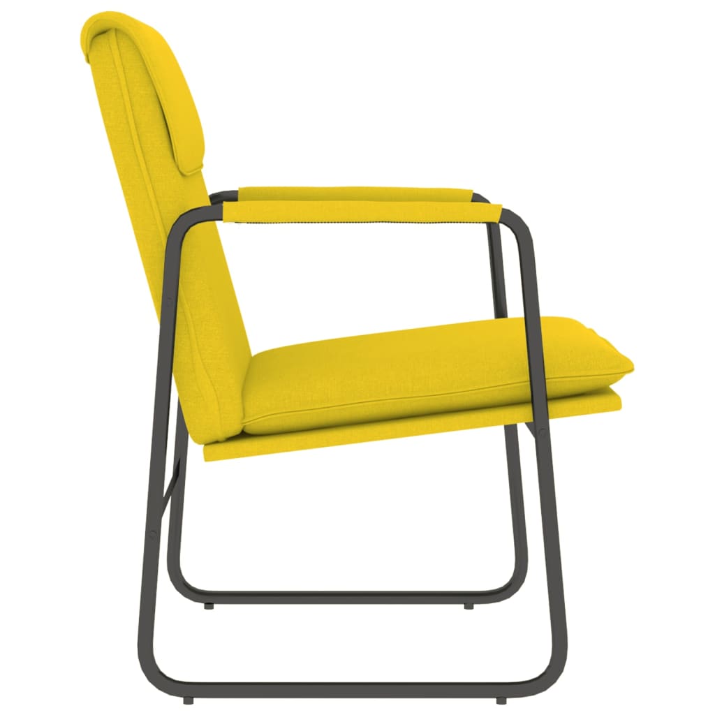 vidaXL Poilsio kėdė, šviesiai geltonos spalvos, 55x64x80cm, audinys