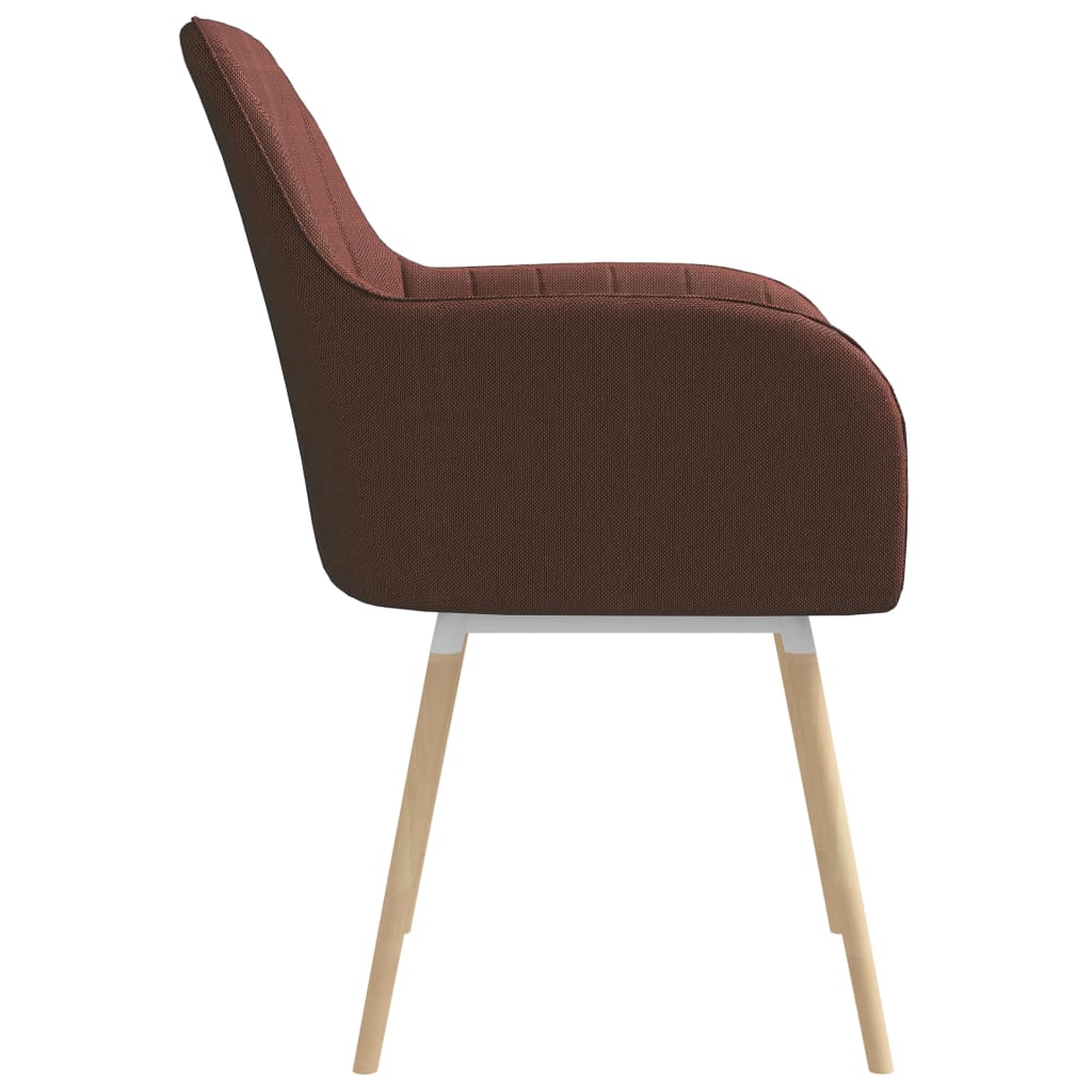 vidaXL Valgomojo kėdės su porankiais, 2vnt., rudos spalvos, audinys