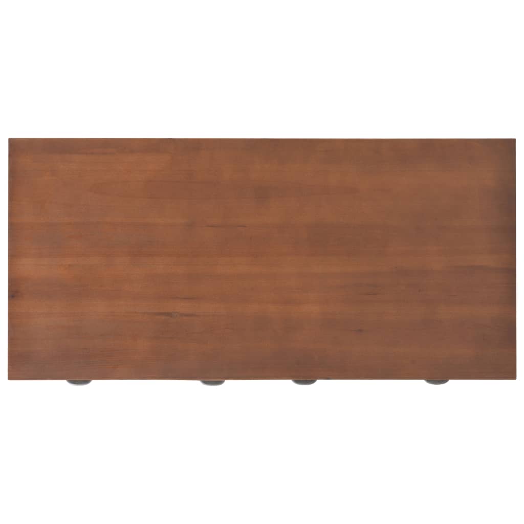 vidaXL Rašomasis stalas su 3 stalčiais, 110x50x78, eglės med. masyvas