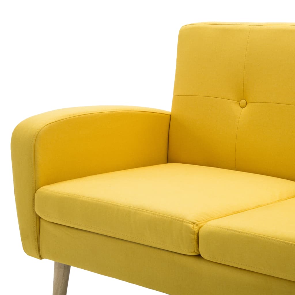 vidaXL Trivietė sofa, audinys, geltona