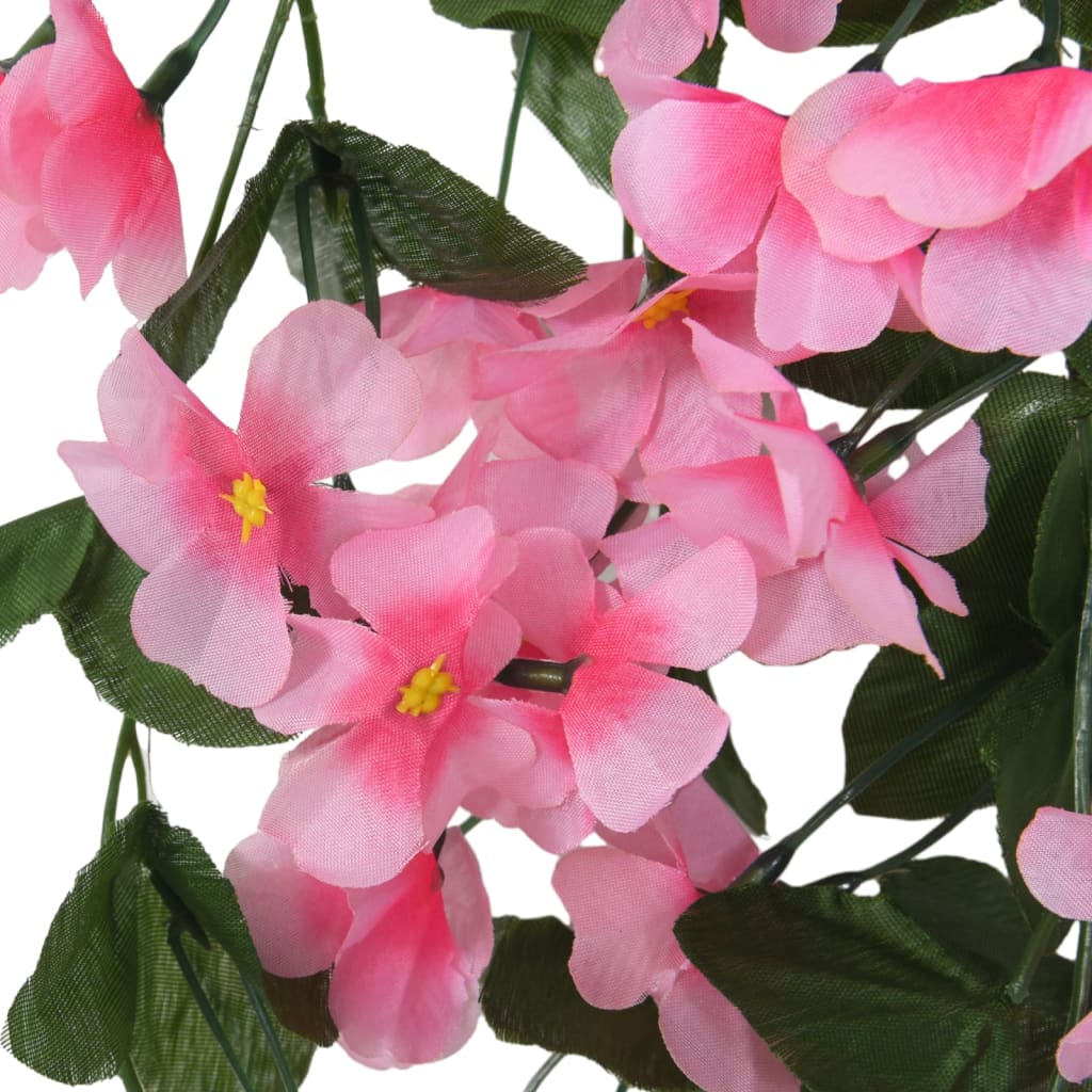 vidaXL Dirbtinių gėlių girliandos, 3vnt., rožinės spalvos, 85cm