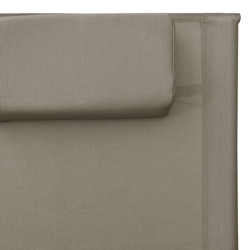 vidaXL Saulės gultai, 2vnt., taupe ir pilkos spalvos, tekstilenas