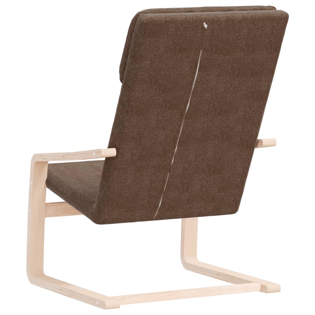 vidaXL Poilsio kėdė, tamsiai rudos spalvos, audinys