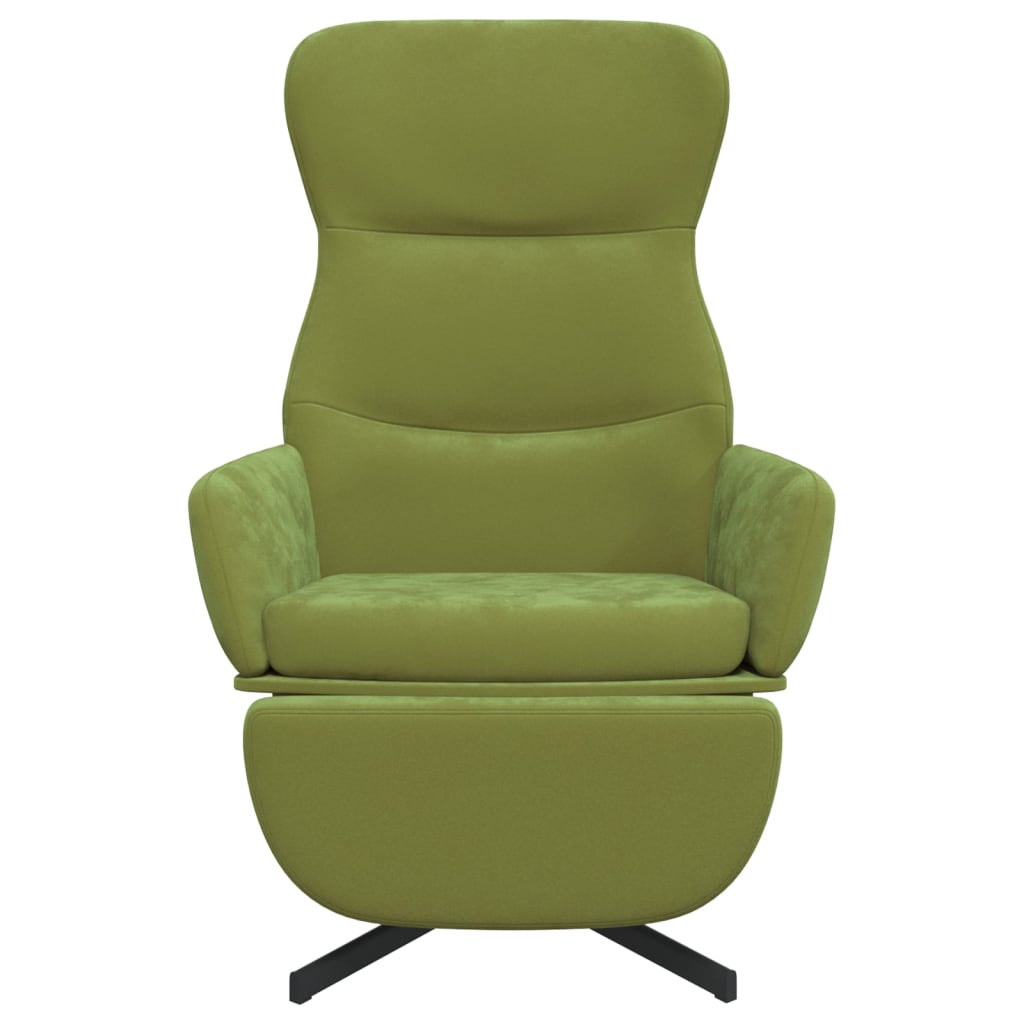 vidaXL Poilsio kėdė su pakoja, šviesiai žalios spalvos, aksomas