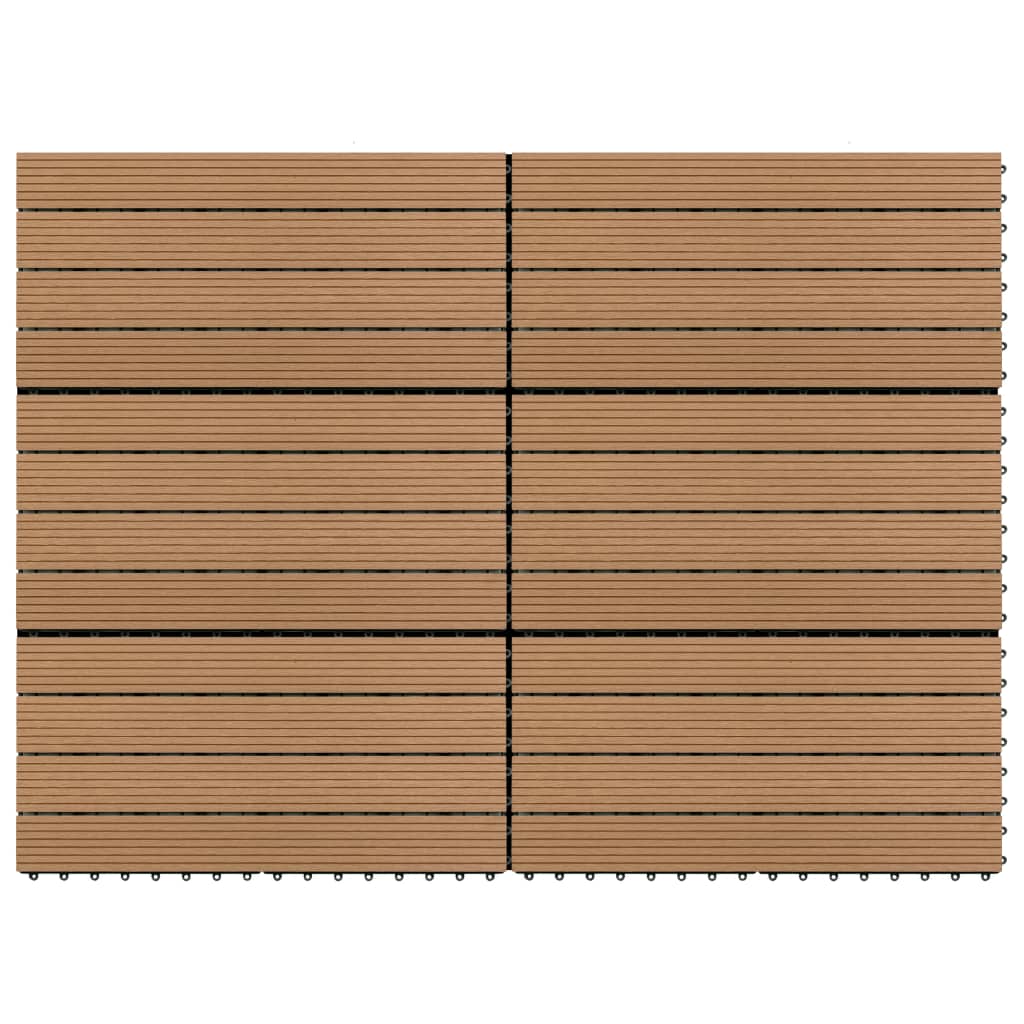 vidaXL Grindų plytelės, 6vnt., rudos spalvos, 60x30cm, WPC, 1,08 m²