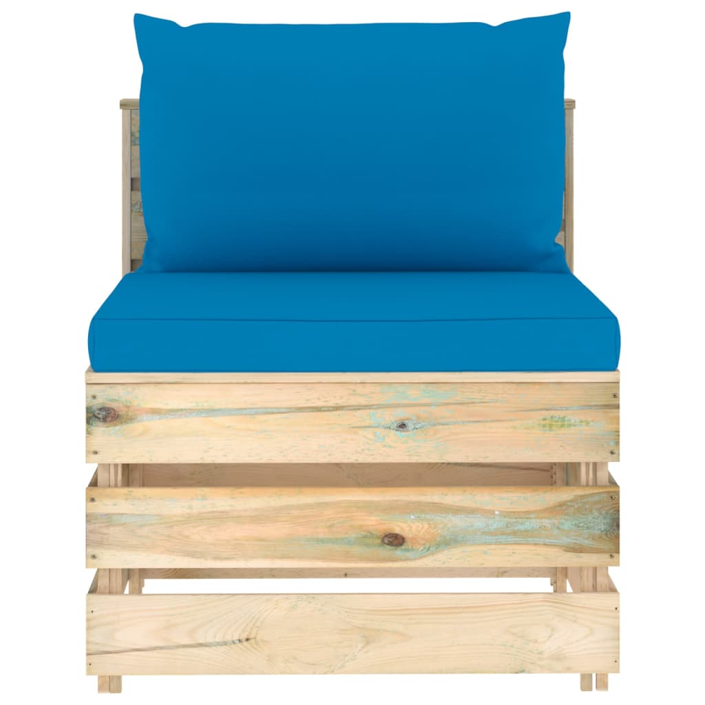 vidaXL Sodo komplektas su pagalvėlėmis, 4 dalių, impregnuota mediena