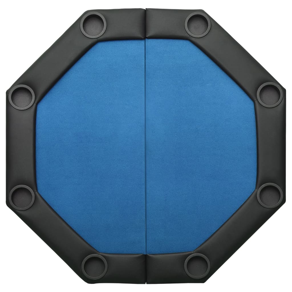 vidaXL Sulankstomas pokerio stalas, mėlynas, 108x108x75cm, 8 žaidėjai
