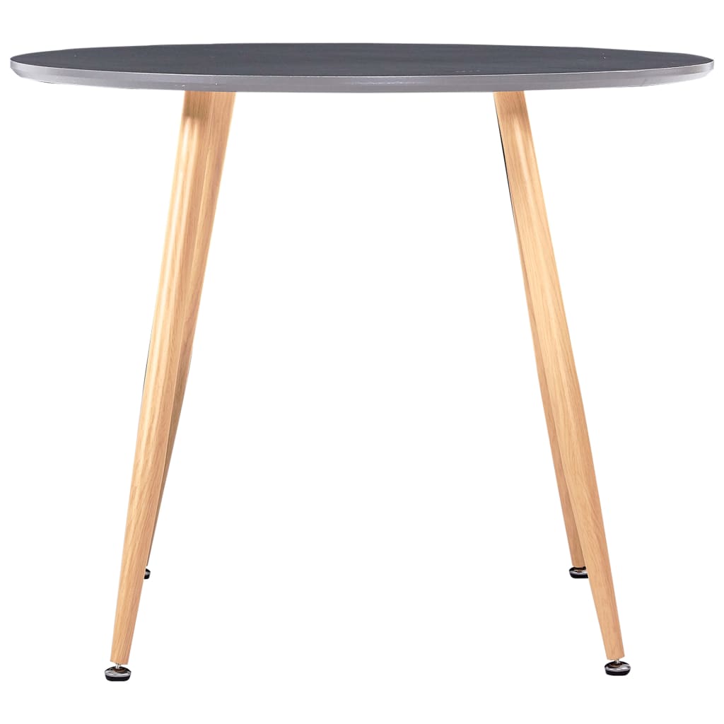vidaXL Valgomojo stalas, pilkos ir ąžuolo spalvos, 90x73,5cm, MDF