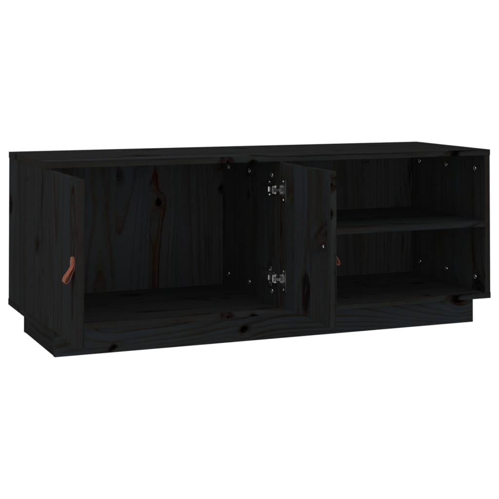 vidaXL Televizoriaus spintelė, juoda, 105x34x40cm, pušies masyvas
