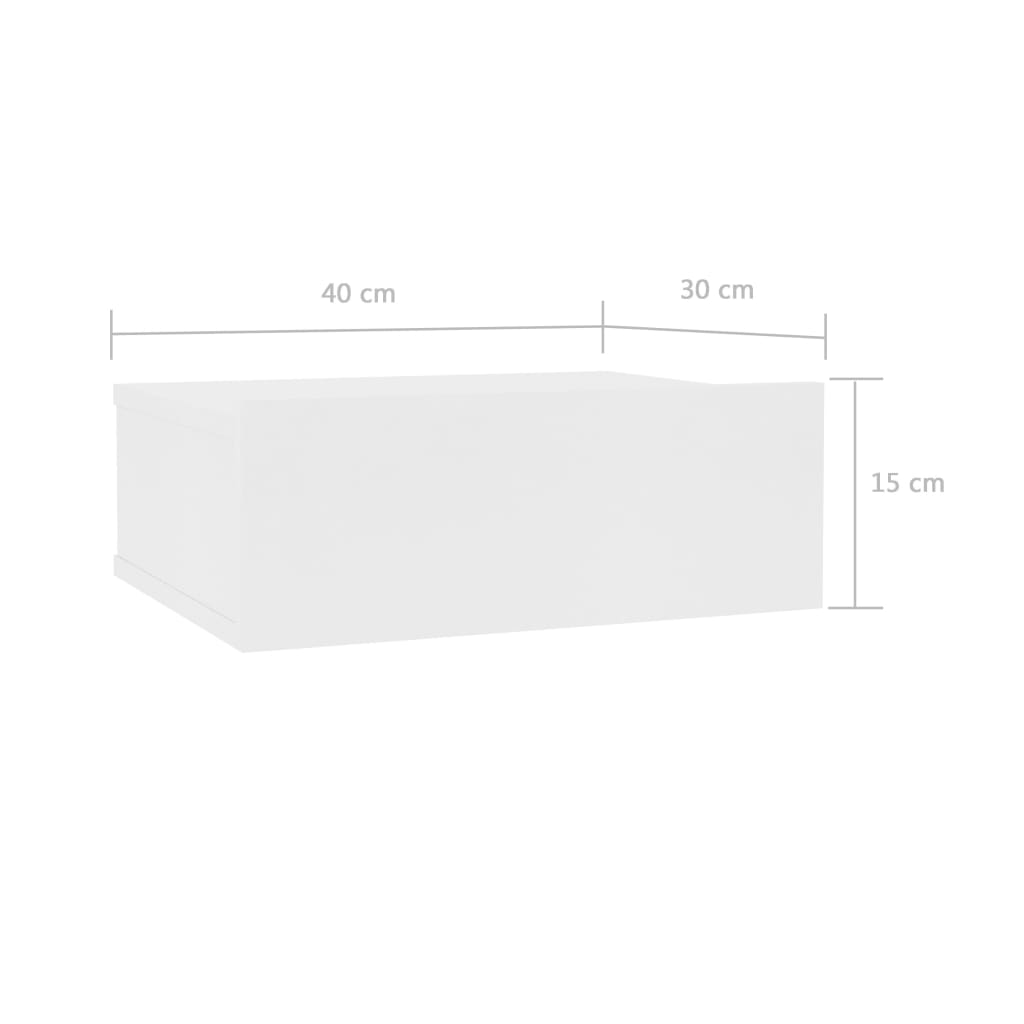vidaXL Naktiniai staliukai, 2vnt., balti, 40x30x15cm, apdirbta mediena
