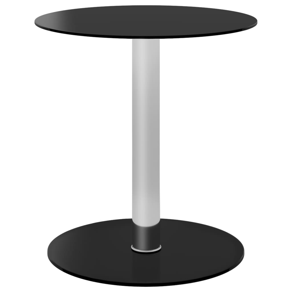 vidaXL Kavos staliukas, juodos spalvos, 40cm, grūdintas stiklas