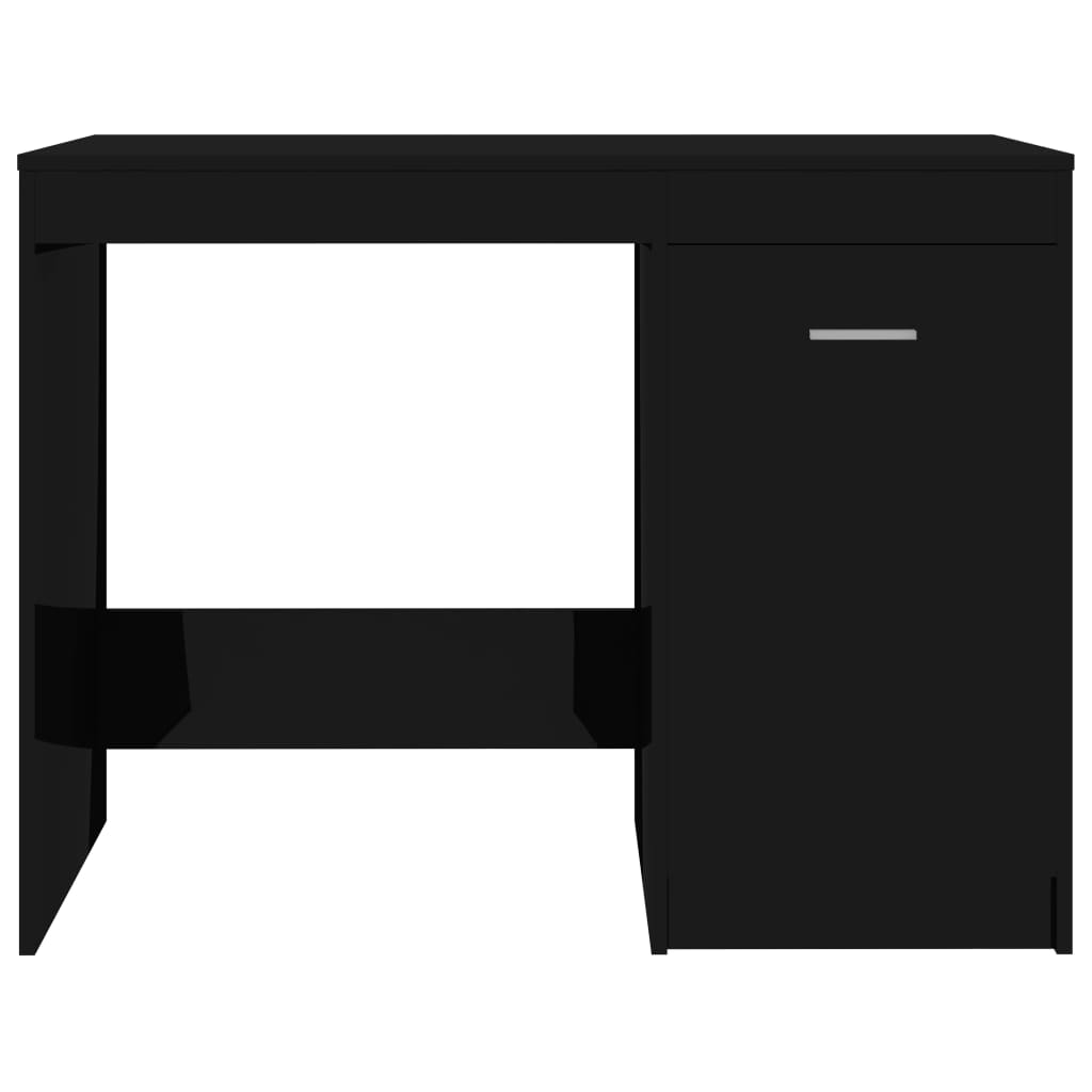 vidaXL Rašomasis stalas, juodas, 100x50x76cm, MDP, ypač blizgus