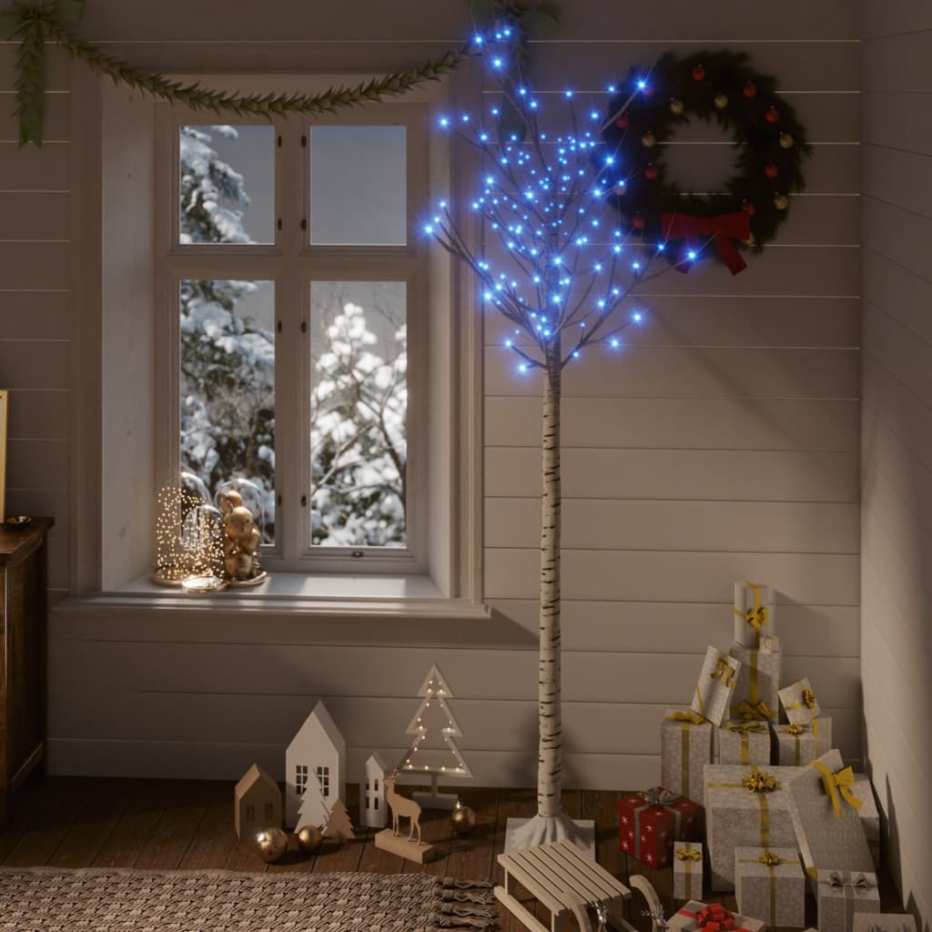 vidaXL Kalėdinis medis, 1,8m, su 180 mėlynų LED lempučių