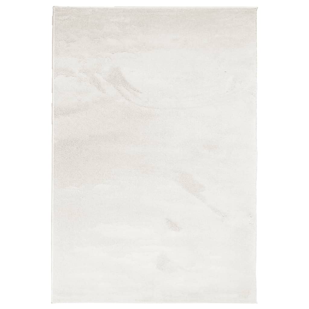 vidaXL Kilimas OVIEDO, smėlio spalvos, 140x200cm, trumpi šereliai