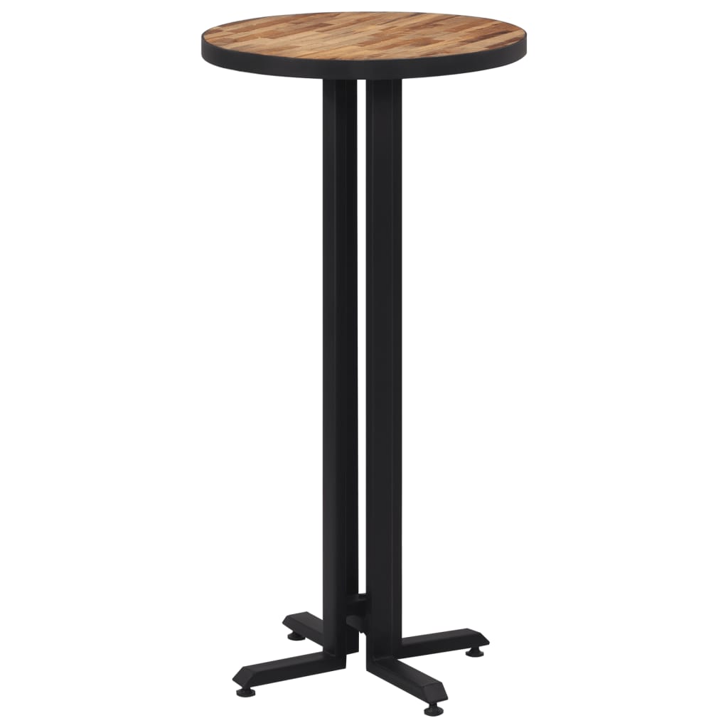 vidaXL Baro stalas, 55x110cm, perdirbtos tikmedžio medienos masyvas