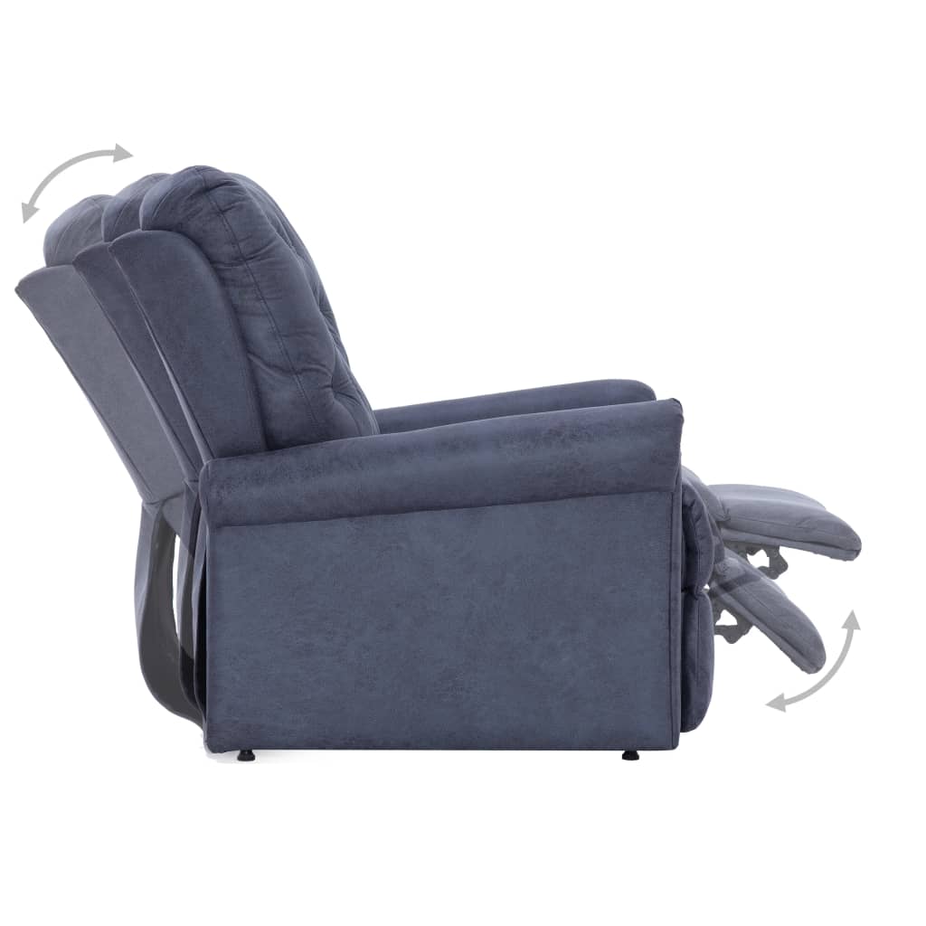 vidaXL Atlošiamas krėslas, pilkos spalvos, dirbtinė versta oda