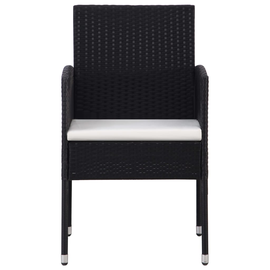 vidaXL Sodo kėdės, 2 vnt., juodos, poliratanas