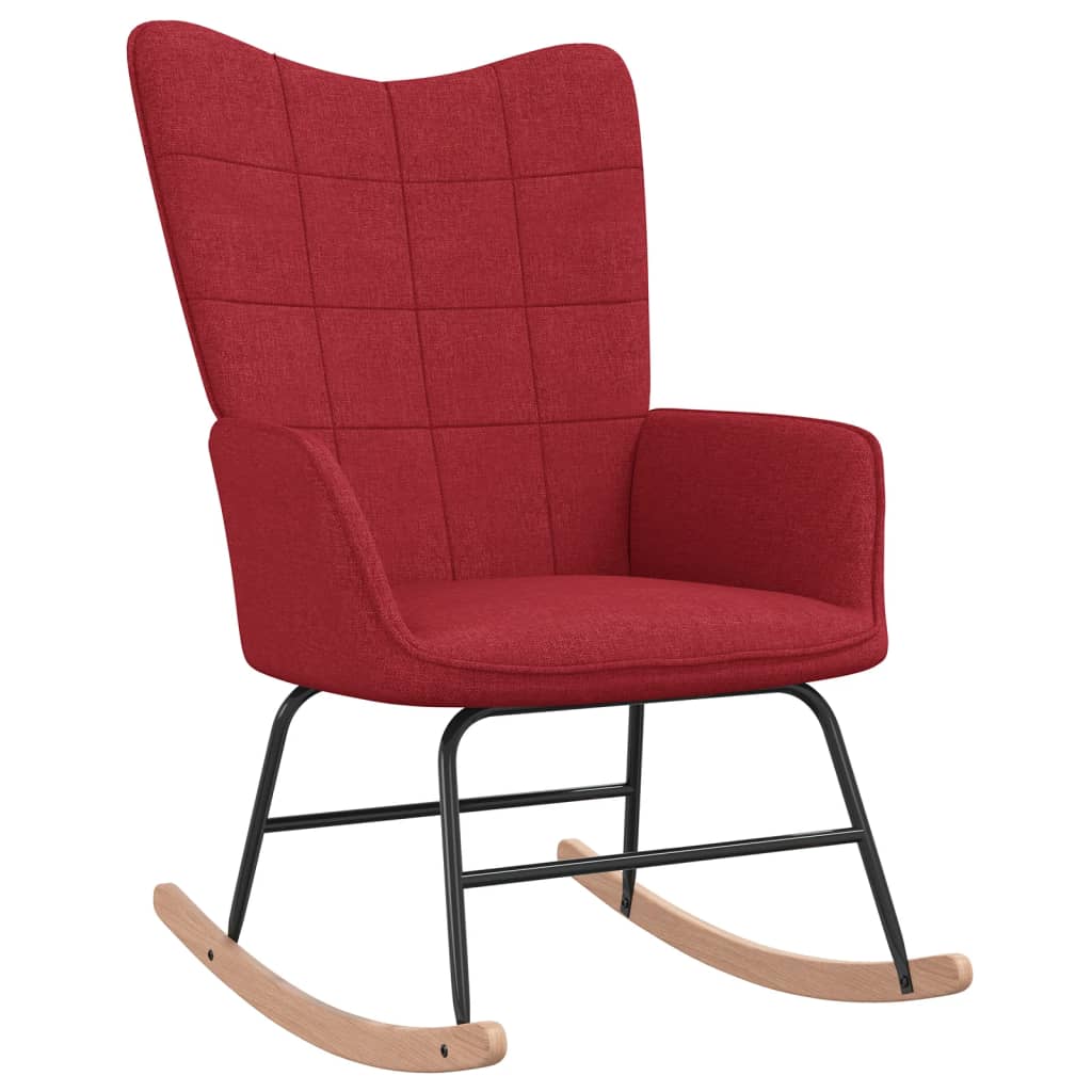 vidaXL Supama kėdė su pakoja, raudonojo vyno spalvos, audinys