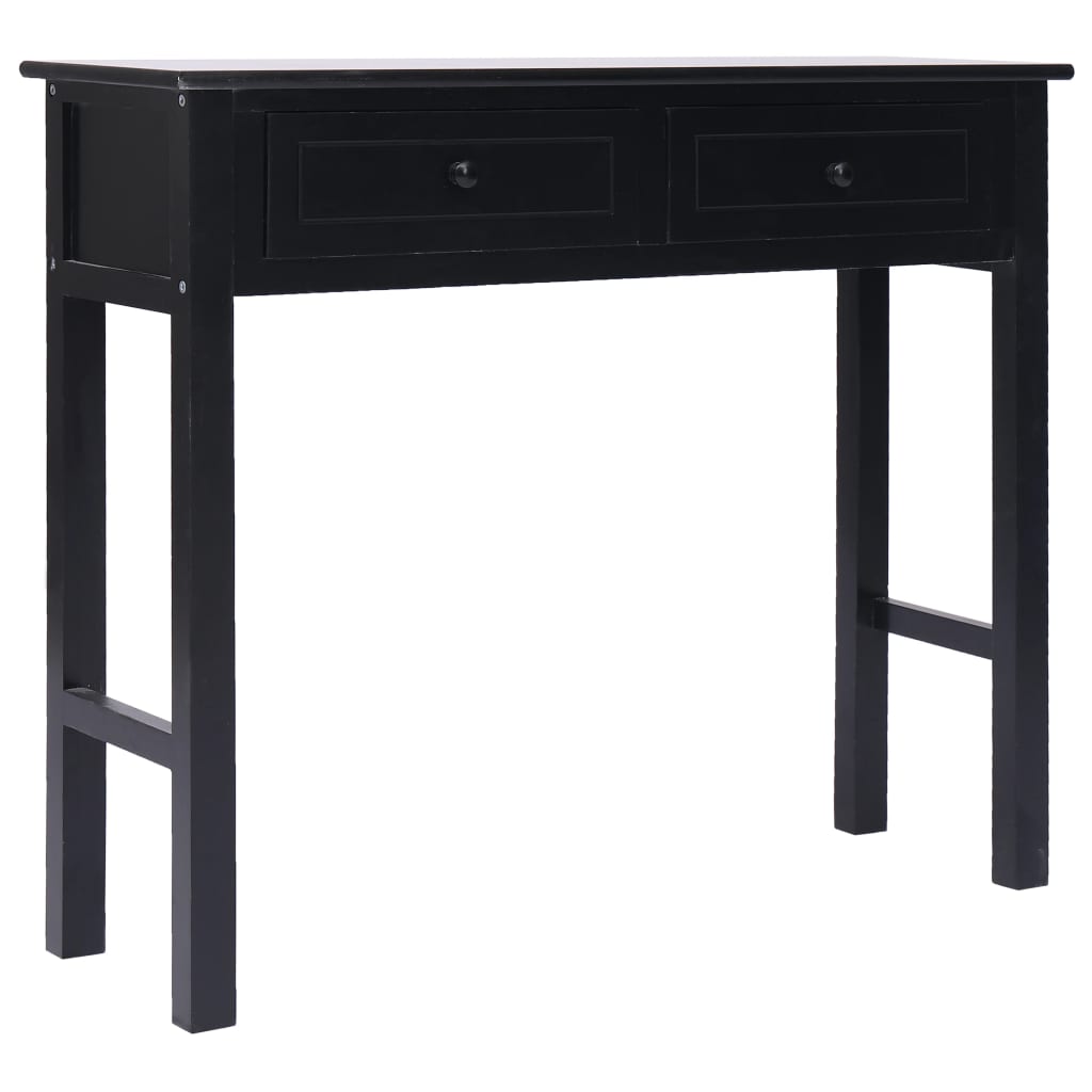 vidaXL Konsolinis staliukas, juodos spalvos, 90x30x77 cm, mediena