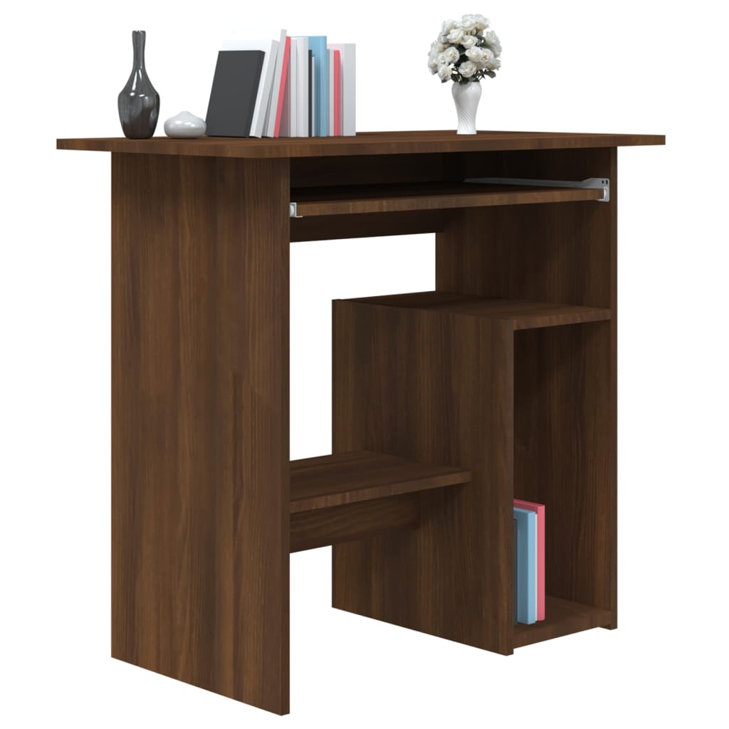 vidaXL Rašomasis stalas, rudos ąžuolo spalvos, 80x45x74cm, mediena