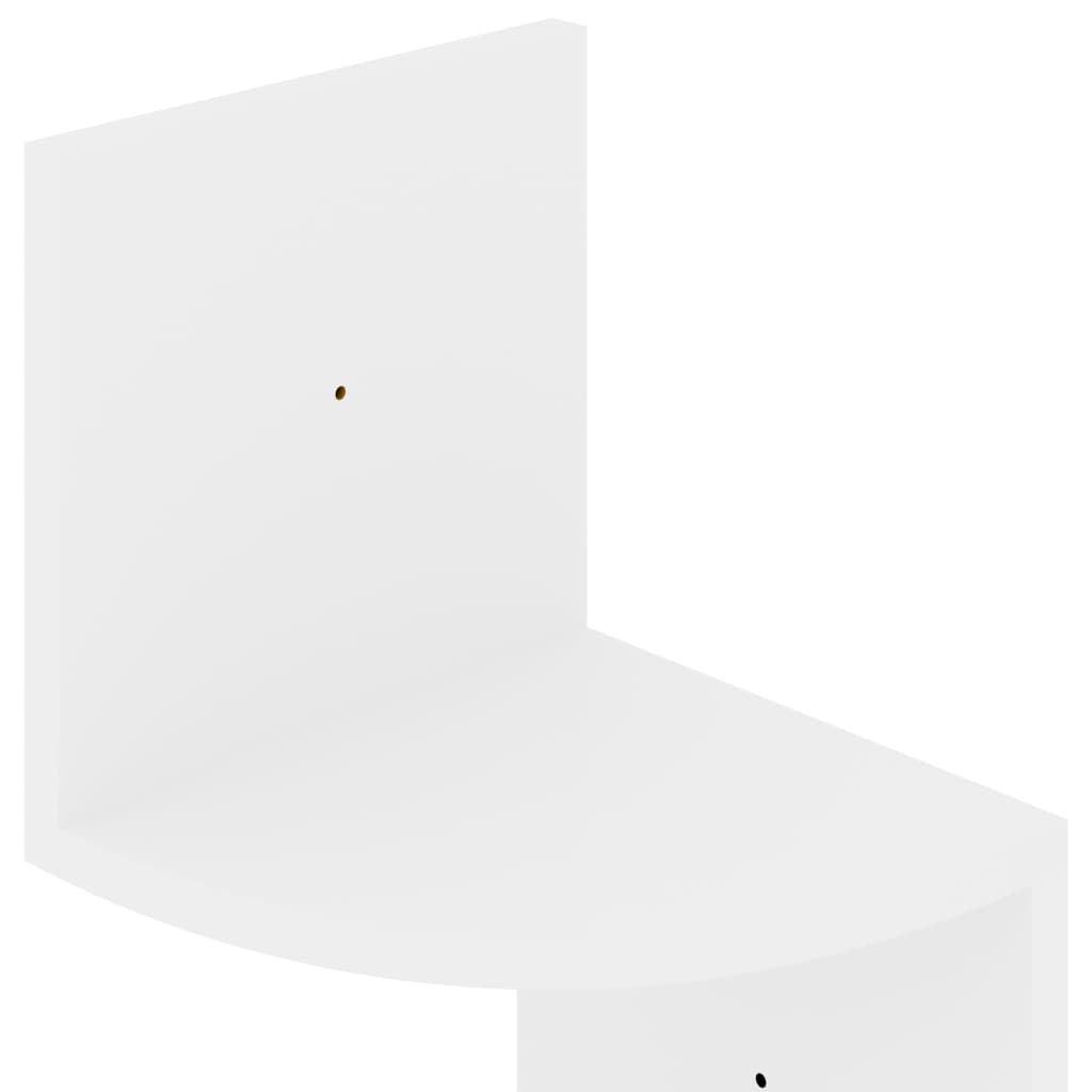 vidaXL Sieninė kampinė lentyna, balta, 19x19x123cm, mediena, blizgi