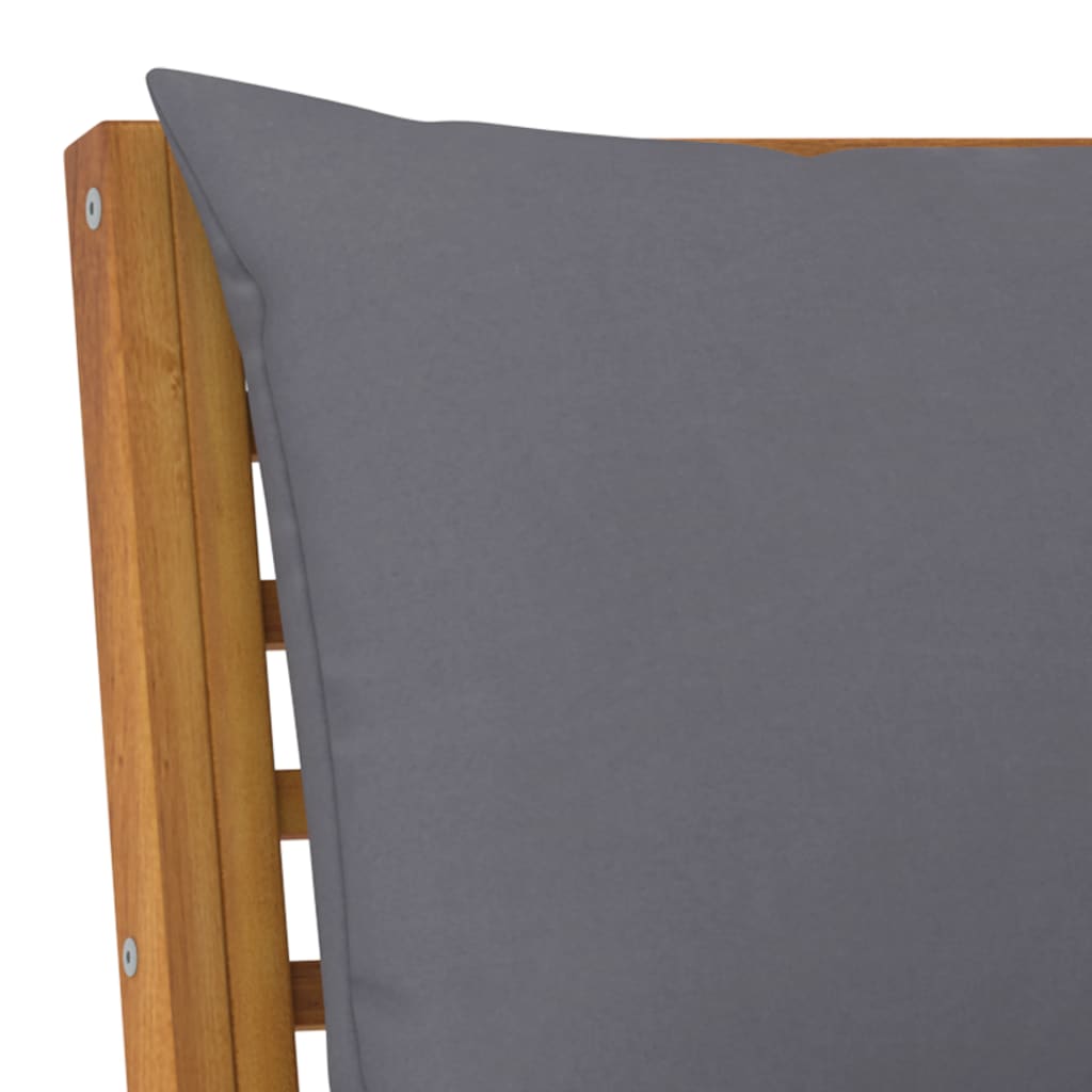 vidaXL Sodo baldų komplektas su pagalvėmis, 9 dalių, akacijos masyvas