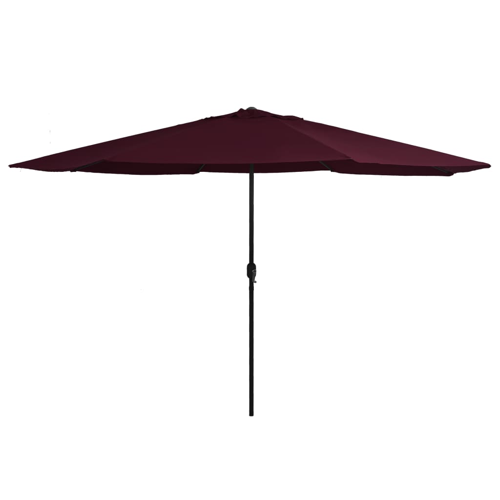 vidaXL Lauko skėtis su metaliniu stulpu, tamsiai raudonas, 390cm