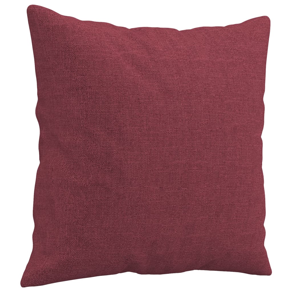 vidaXL Dvivietė sofa su pagalvėlėmis, raudonojo vyno, 120cm, audinys