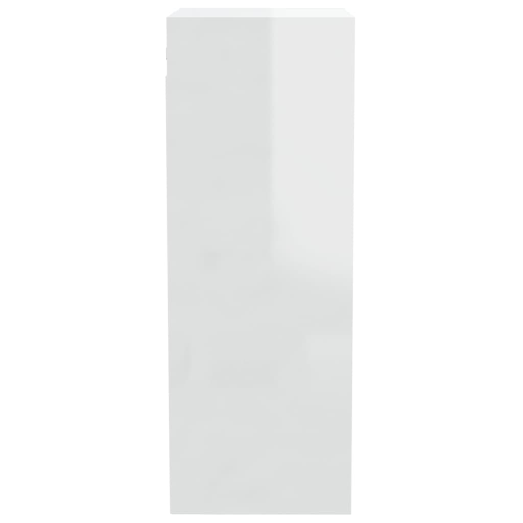 vidaXL Sieninė spintelė, balta, 34,5x32,5x90cm, mediena, blizgi