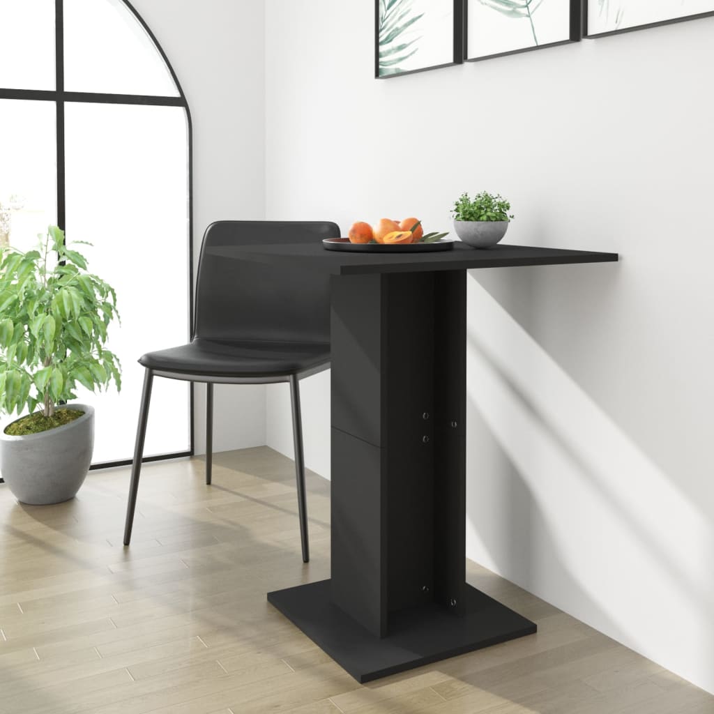 vidaXL Bistro staliukas, juodos spalvos, 60x60x75cm, MDP