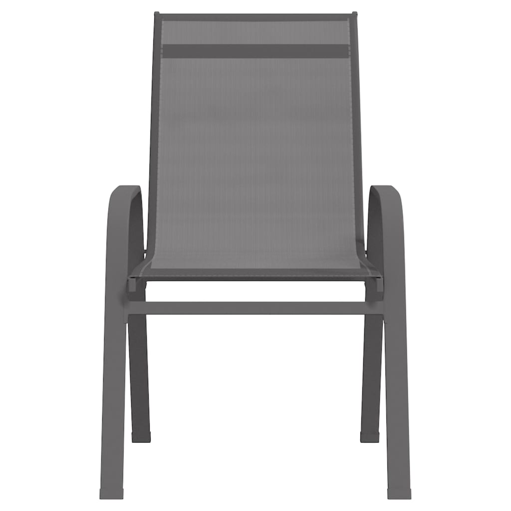 vidaXL Sudedamos sodo kėdės, 6vnt., pilkos, tekstileno audinys
