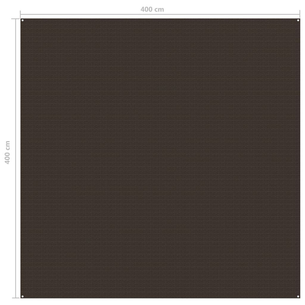 vidaXL Palapinės kilimėlis, rudos spalvos, 400x400cm