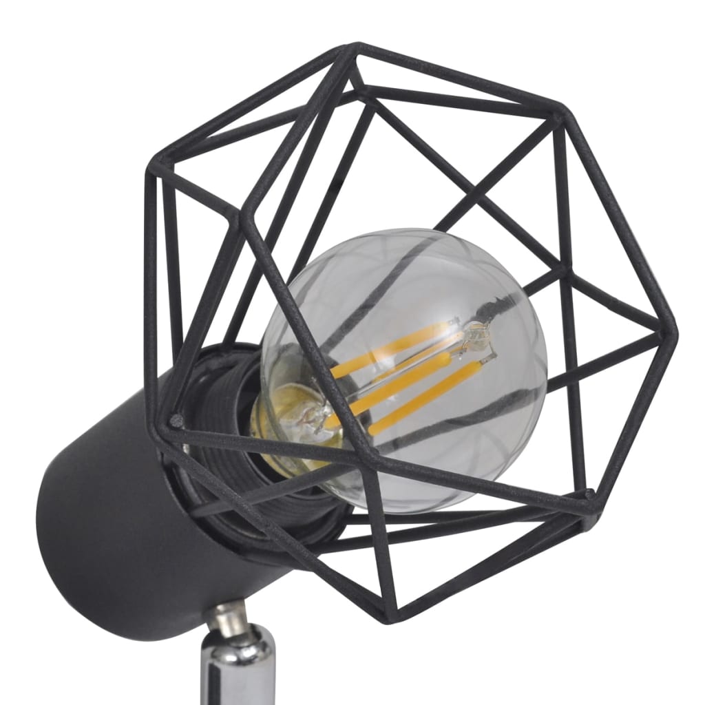Taškinis šviestuvas su 2 kaitrinėmis LED lemputėmis, juodas