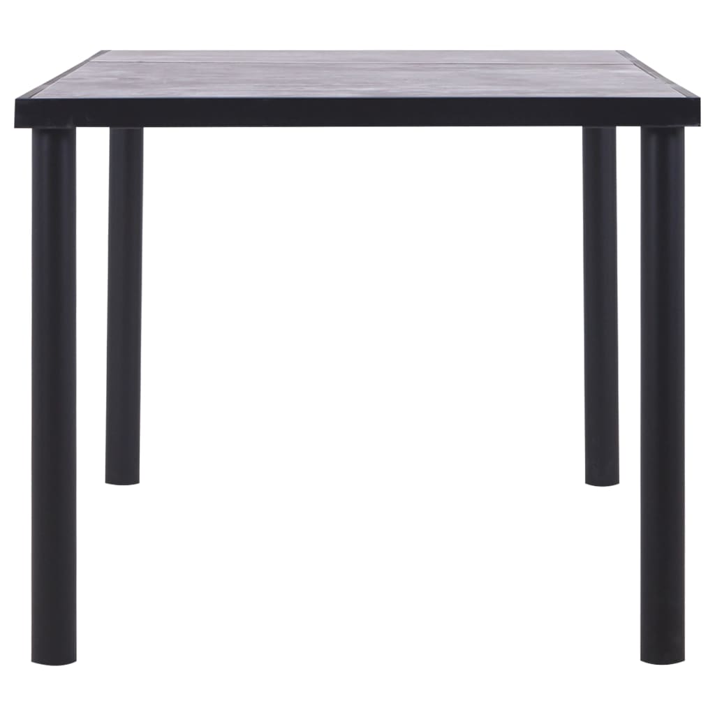 vidaXL Valgomojo stalas, juodas ir betono pilkas, 180x90x75cm, MDF