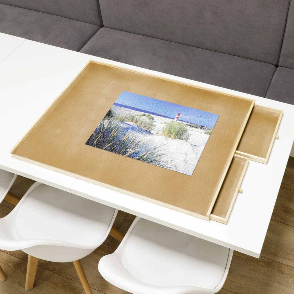 HI Dėlionių stalas su 4 stalčiais, 76x57x4,5cm, mediena