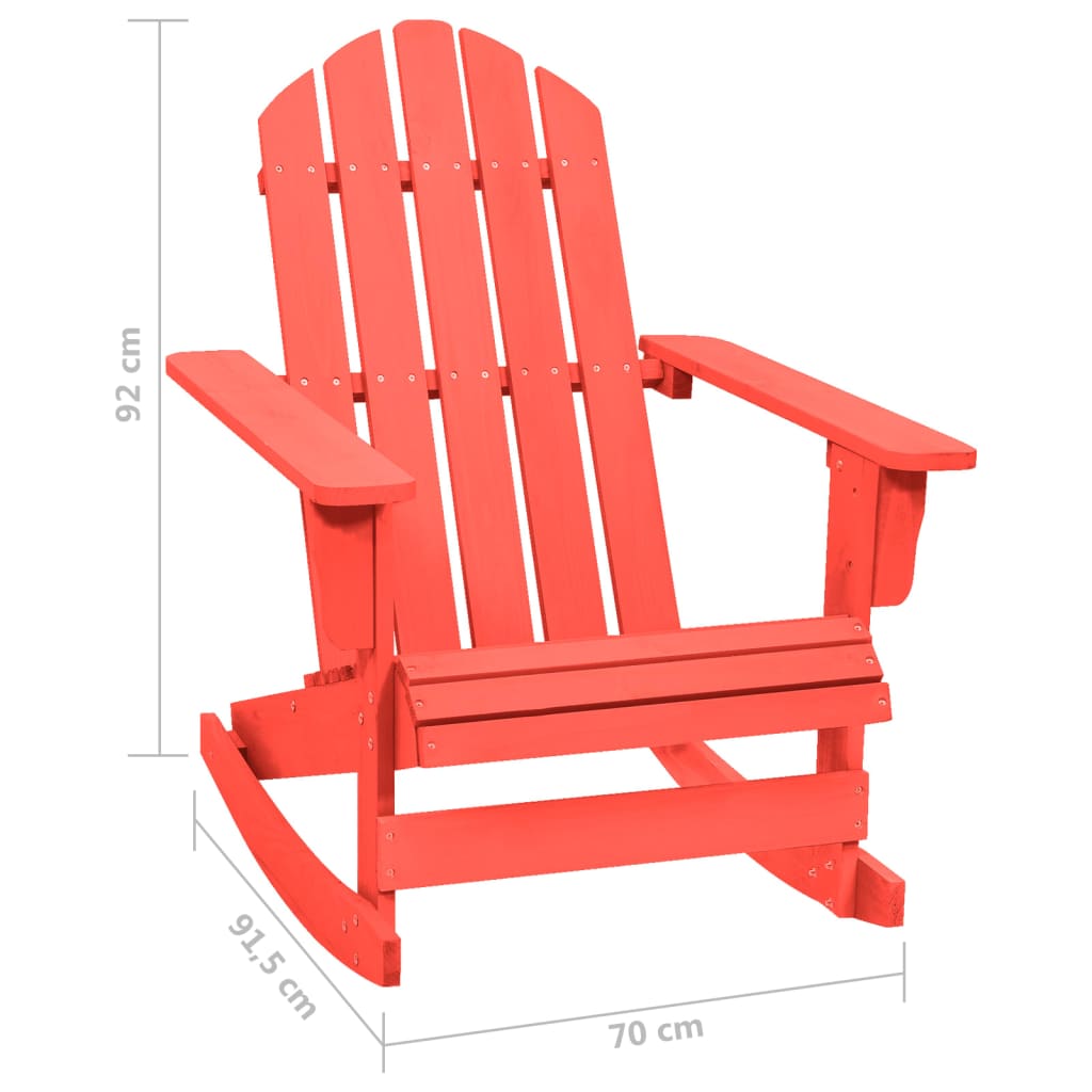 vidaXL Supama sodo Adirondack kėdė, raudona, eglės medienos masyvas