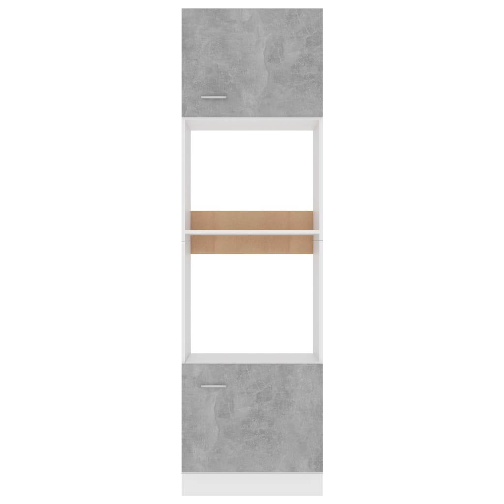 vidaXL Spintelė mikrobangų krosnelei, betono pilka, 60x57x207cm, MDP