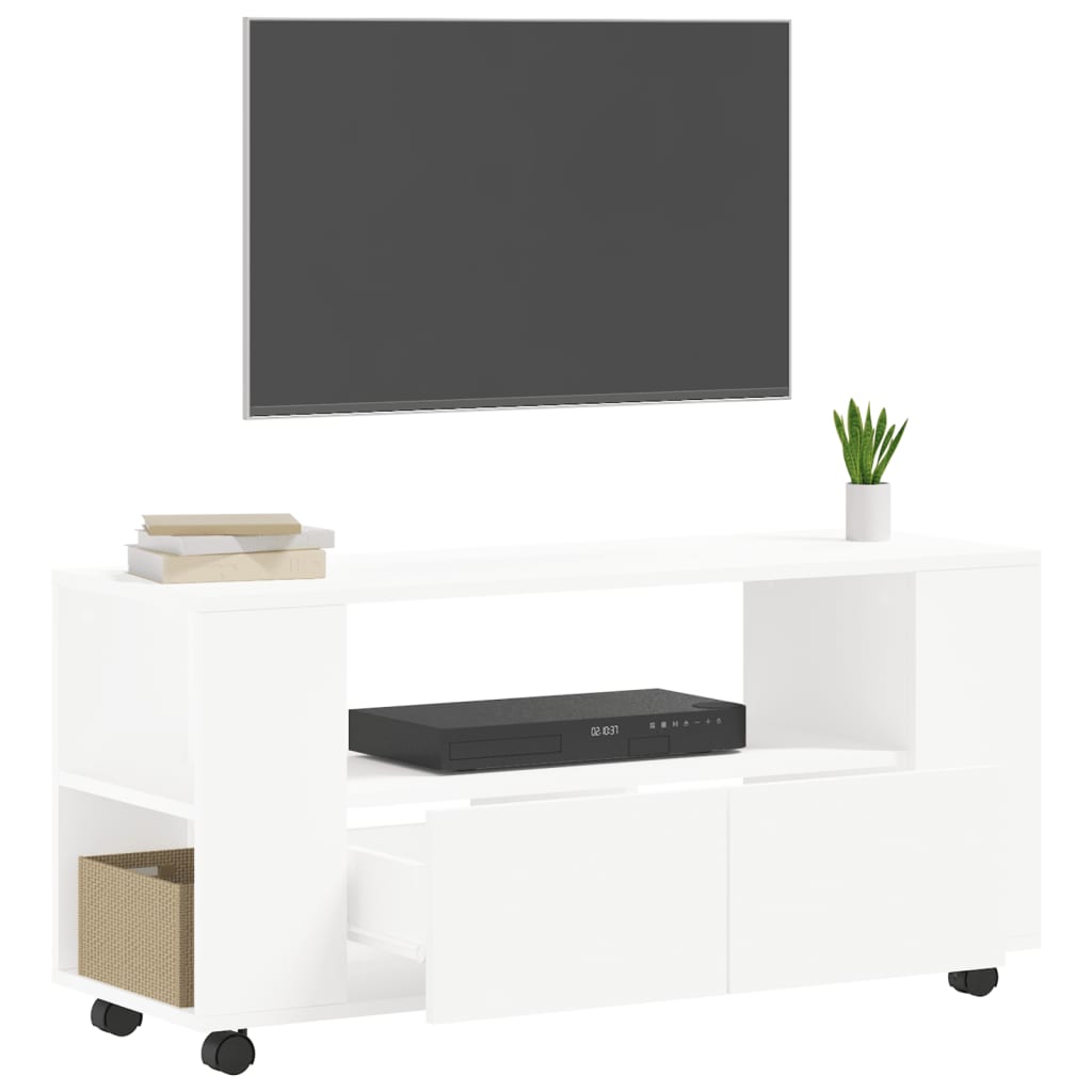 vidaXL Televizoriaus spintelė, baltos spalvos, 102x34,5x43cm, mediena