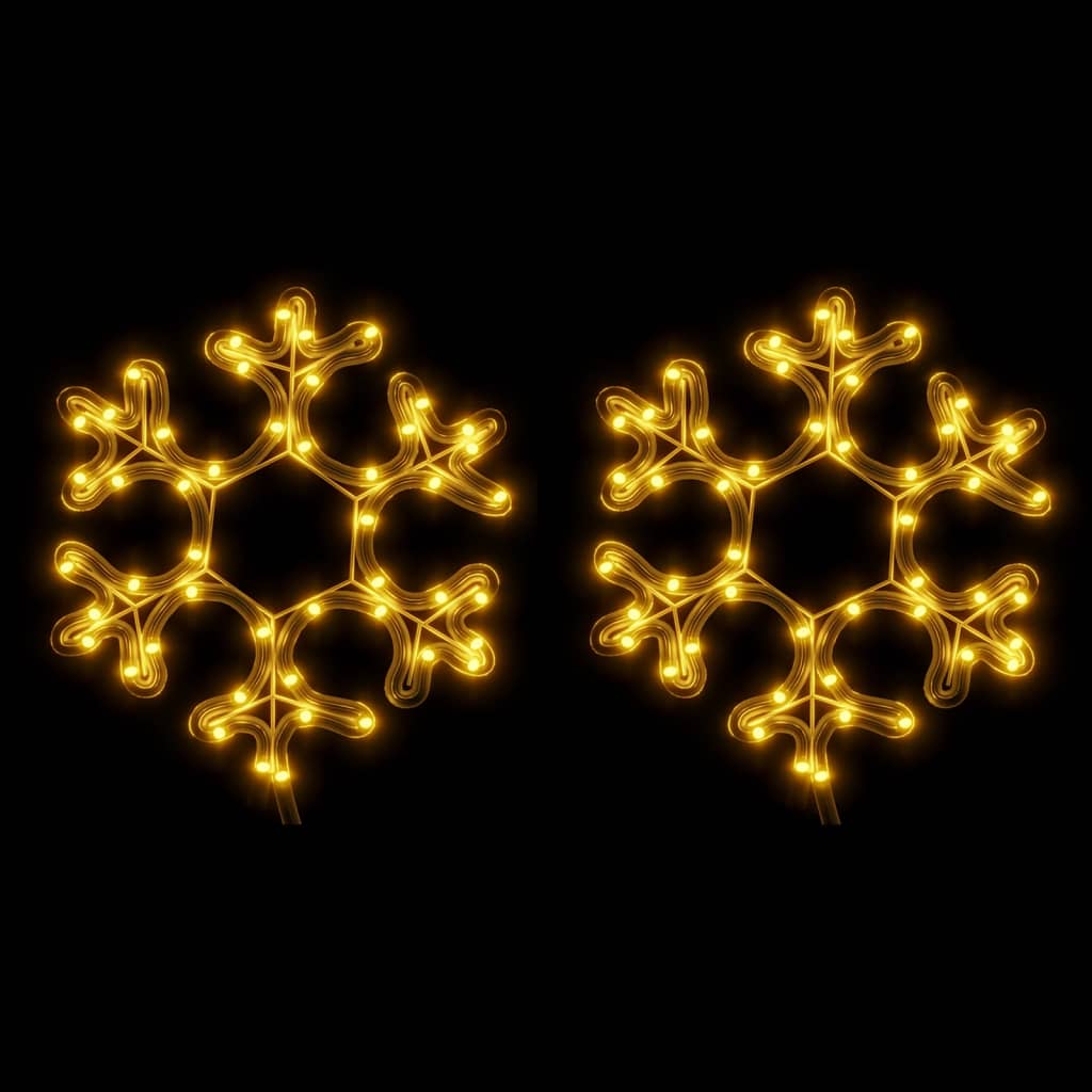 vidaXL Kalėdinės dekoracijos snaigės su LED, 2vnt., 27x27cm