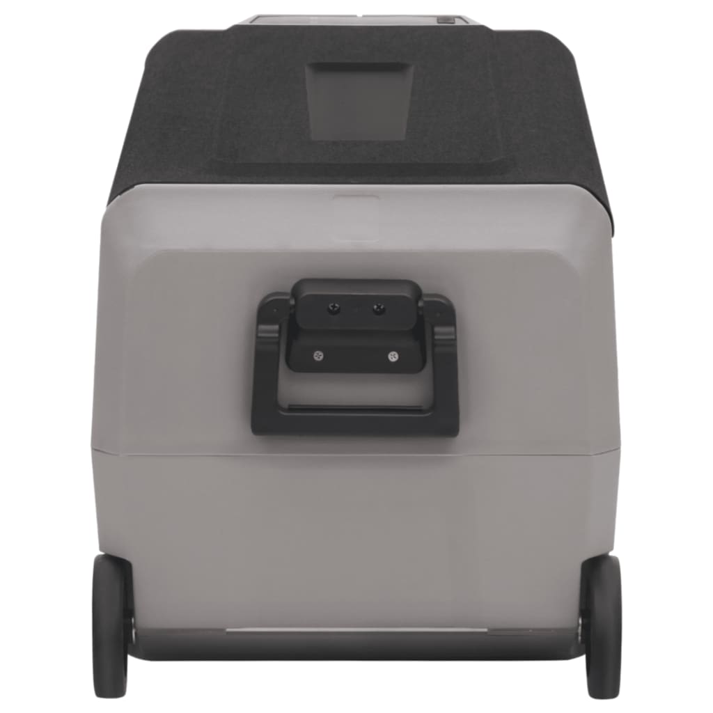 vidaXL Šaltdėžė su ratukais ir adapteriu, juoda ir pilka, 50l, PP/PE