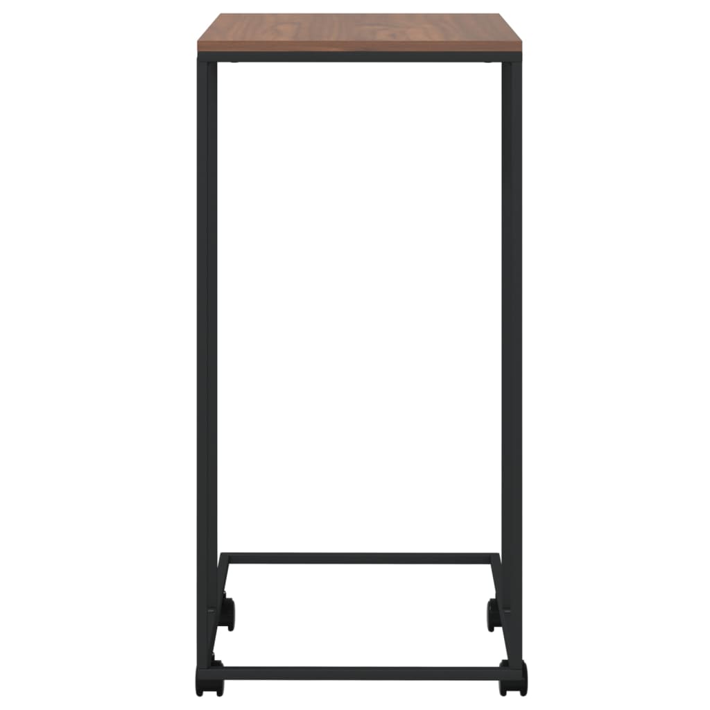 vidaXL Šoninis staliukas su ratukais, juodas, 40x30x63,5cm, mediena