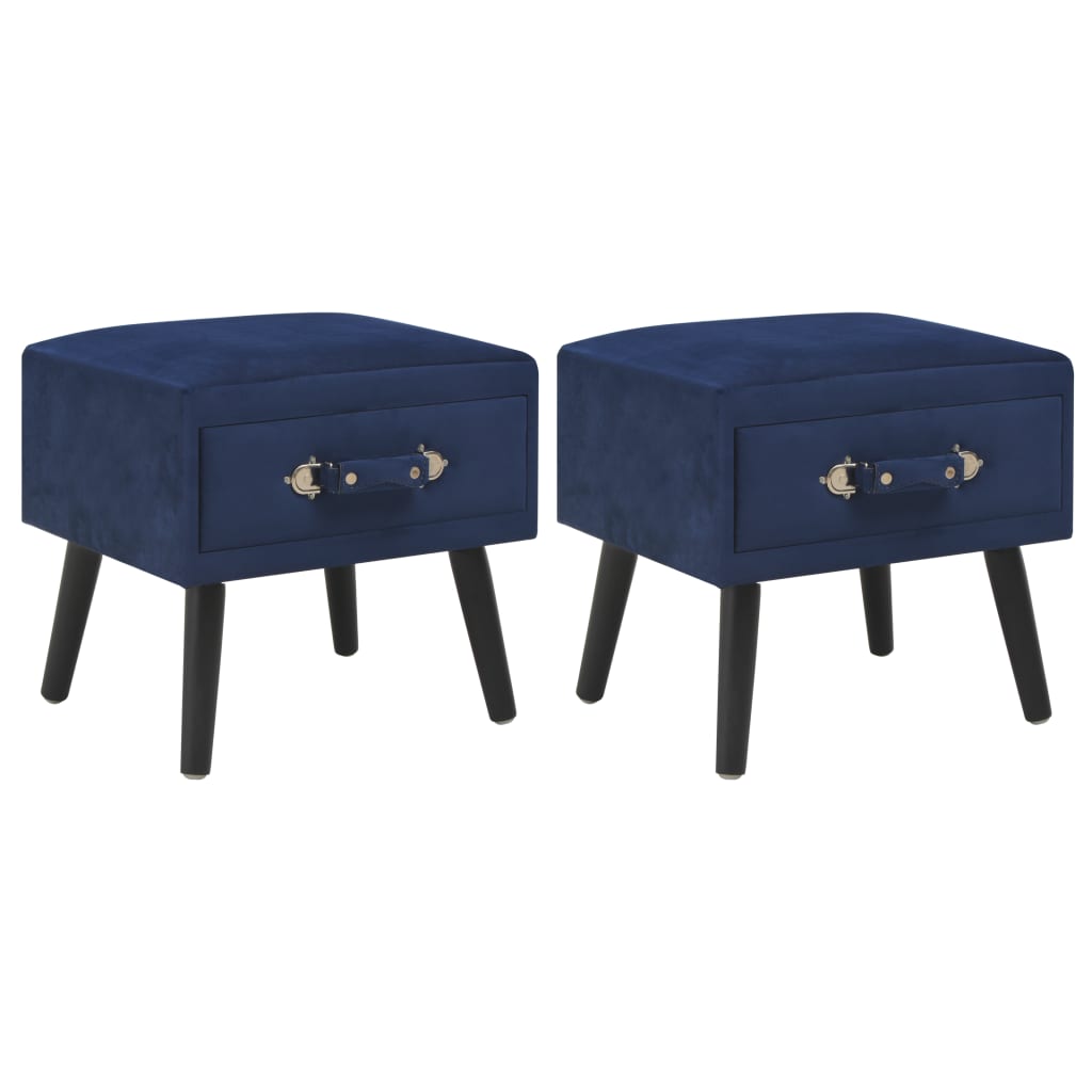 vidaXL Naktiniai staliukai, 2vnt., mėlyni, 40x35x40cm, aks.