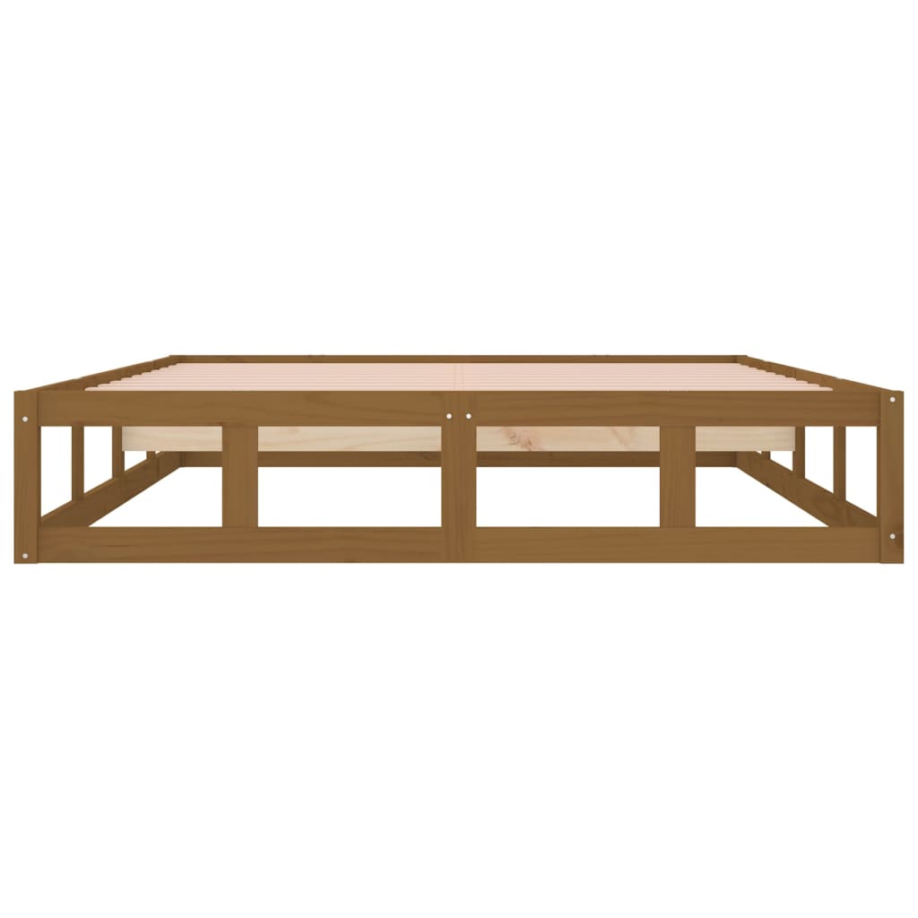 vidaXL Lovos rėmas, medaus rudas, 120x190cm, mediena, dvivietis