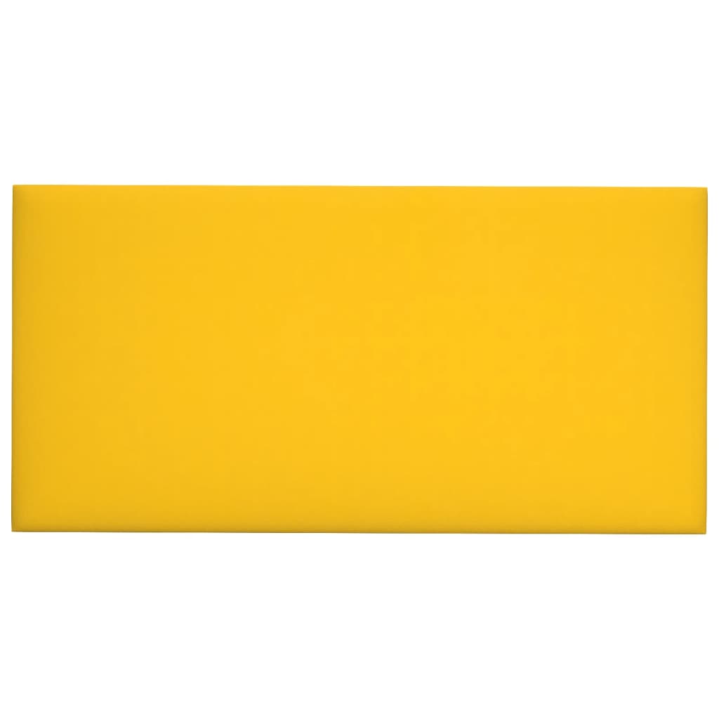 vidaXL Sienų plokštės, 12vnt., geltonos, 60x30cm, aksomas, 2,16m²