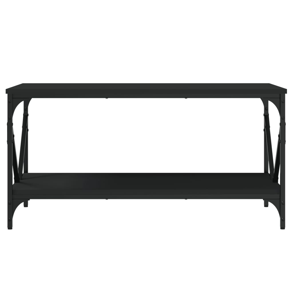 vidaXL Kavos staliukas, juodos spalvos, 90x50x45cm, apdirbta mediena