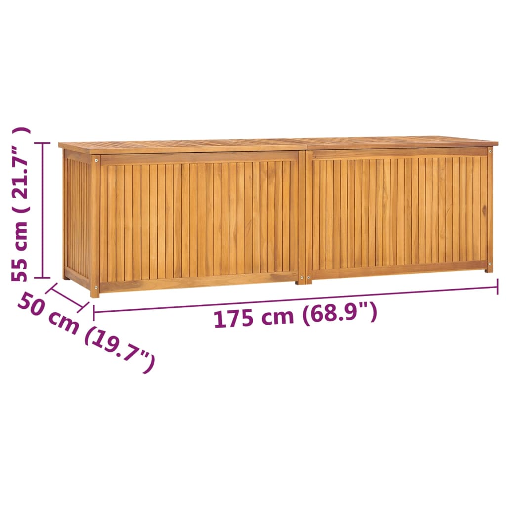 vidaXL Sodo dėžė, 175x50x55cm, tikmedžio medienos masyvas